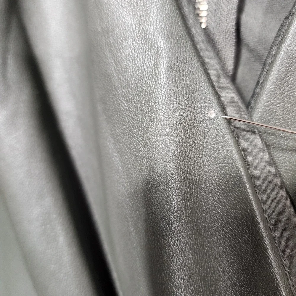 Saylor Dress Womens Small Gray Veronicka‎ Faux Leather Mini Cocktail Party